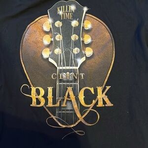 Bella Canvas Black T-Shirt with Guitar Graphic Clint Black Killin’ Time M